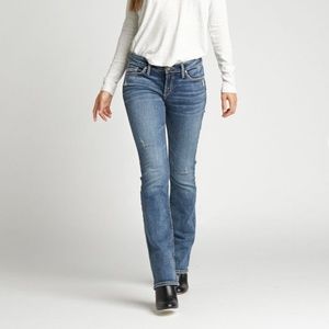 Silver Elyse Straight, Eased Curvy Mid Rise W27